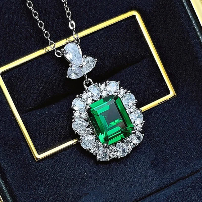 Elegant Cubic Zirconia Pendant Necklace - 925 sterling Silver Chain With Luxury Multi - Color Gemstones for Women