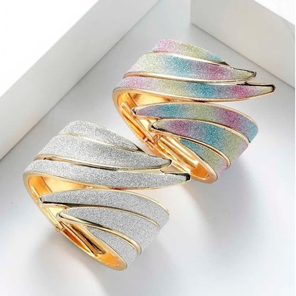 Wide Glitter Cuff Bracelet – Bold & Elegant Statement