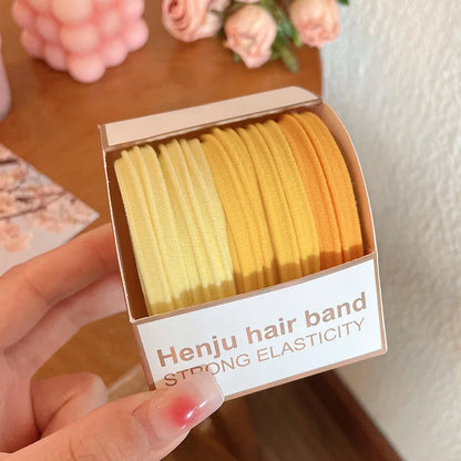 Colorful High-Elastic Hair Tie Set – Soft Nylon & Rubber Hair Bands | Cute Hair Accessories for Women & Girls