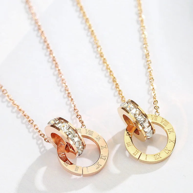 18K Gold Plated Stainless Steel Interlocking Circles Infinity Style