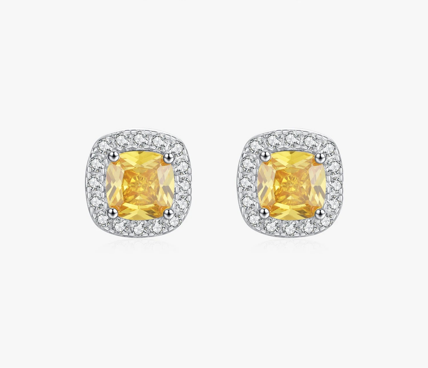 Luxury Zirconia Stud Earrings – Sparkling Crystal Square Design