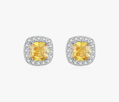 Luxury Zirconia Stud Earrings – Sparkling Crystal Square Design