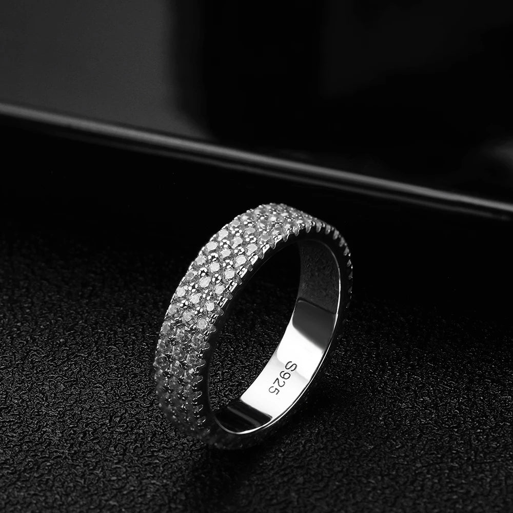 925 Sterling Sliver Moissanite Eternity Ring - Luxury Sparkling Band