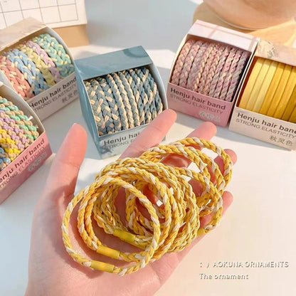 Colorful High-Elastic Hair Tie Set – Soft Nylon & Rubber Hair Bands | Cute Hair Accessories for Women & Girls