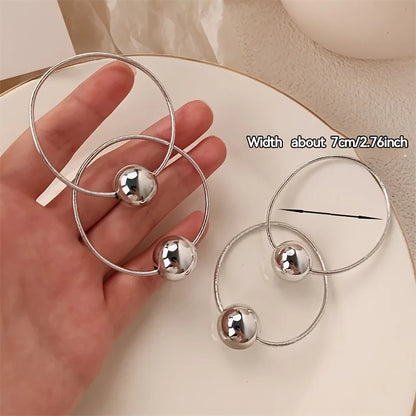 4pcs Elegant Metallic Hair Rings – Stylish Ball Hair Tie Set for Trendy Ponytail Hairstyles – Hair Accessory