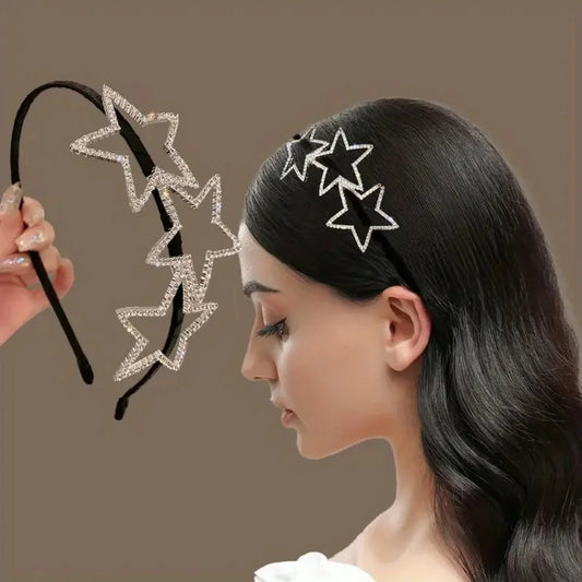 Elegant Rhinestone Star Hair Headband – Sparkling Women’s Hair Accessory