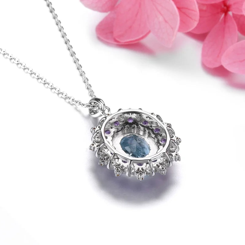 Colorful Luxury Gemstone Necklace - 925 Sterling Silver