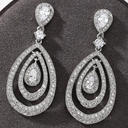Luxurious high-quality zircon earrings, perfect for parties, weddings, and joyful occasions