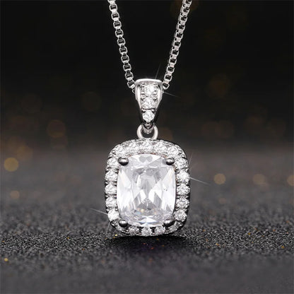 Elegant Cubic Zirconia Pendant Necklace - 925 sterling Silver Chain With Luxury Multi - Color Gemstones for Women