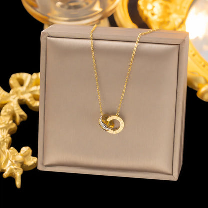 18K Gold Plated Stainless Steel Interlocking Circles Infinity Style