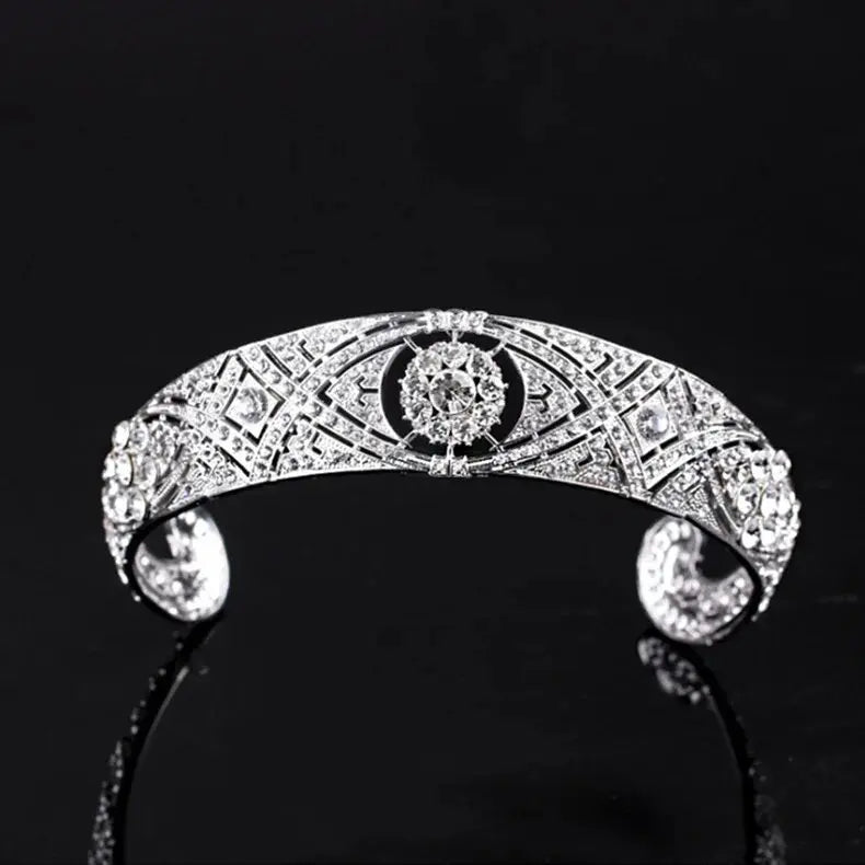 Royal Elegance Crystal Tiara – Inspired by Meghan Markle | Luxury Bridal Crown, Princess Diadem, Wedding Hair Accessory
