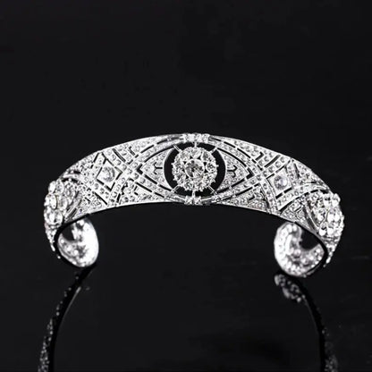 Royal Elegance Crystal Tiara – Inspired by Meghan Markle | Luxury Bridal Crown, Princess Diadem, Wedding Hair Accessory