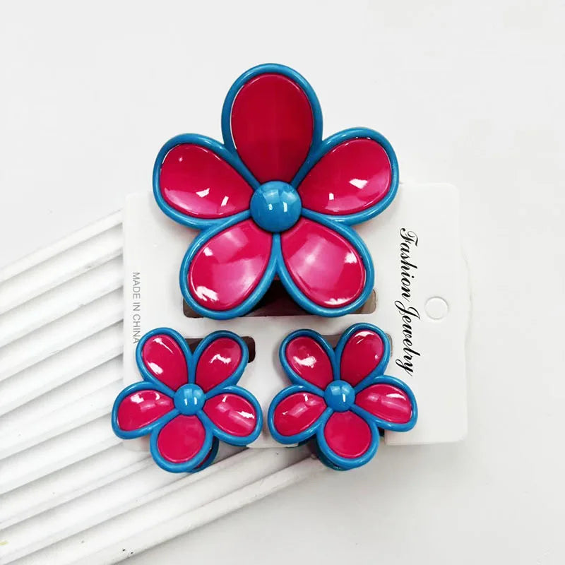 3pcs Pastel Flower Hair Accessories – Soft & Feminine Look