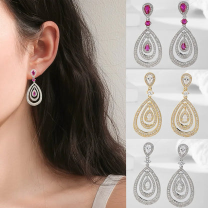 Luxurious high-quality zircon earrings, perfect for parties, weddings, and joyful occasions