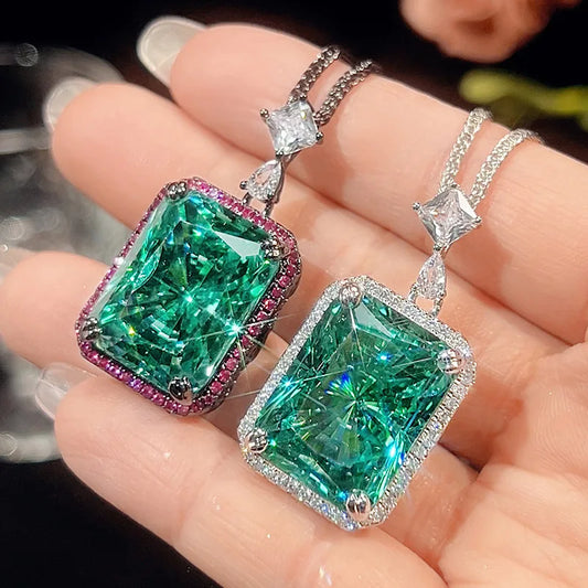 Green Crystal Statement Necklace