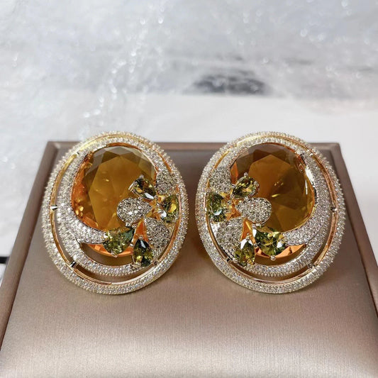 Bold Glam Zircon Studs – Luxe Earrings for Women