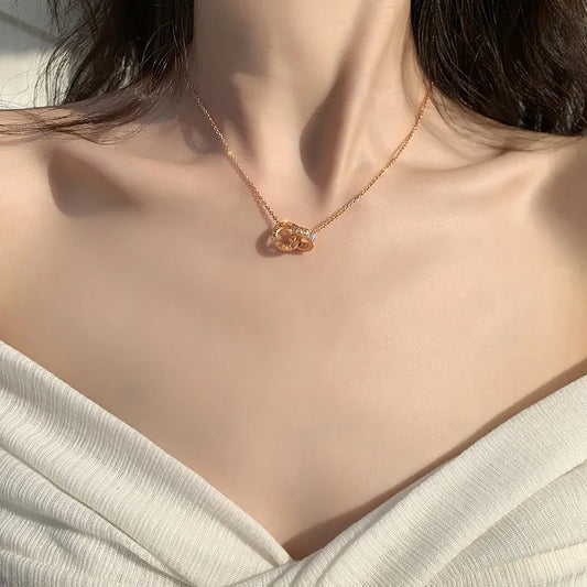 18K Gold Plated Stainless Steel Interlocking Circles Infinity Style