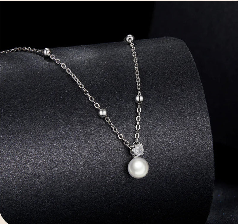 Luxury Natural Pearl Jewelry Set | 925 Sterling Silver Earrings & Pendant Necklace | Elegant Bridal & Gift Jewelry
