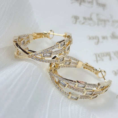 Colorful Twisted Hoop Earrings – Luxury Paved CZ Design
