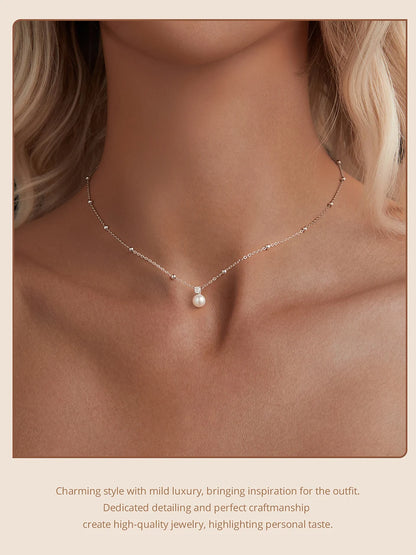 Luxury Natural Pearl Jewelry Set | 925 Sterling Silver Earrings & Pendant Necklace | Elegant Bridal & Gift Jewelry