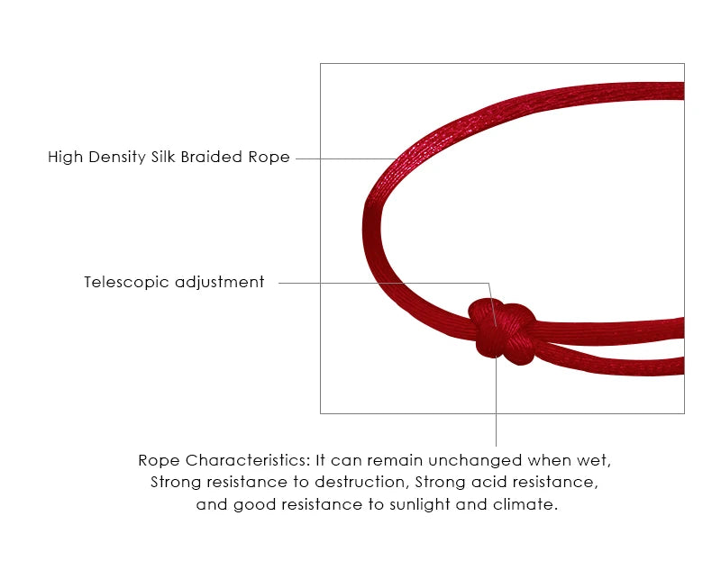 Adjustable Silk Rope Bracelet with Gold Charm