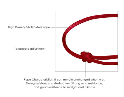 Adjustable Silk Rope Bracelet with Gold Charm