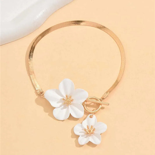 Gold Flower Anklet for Women