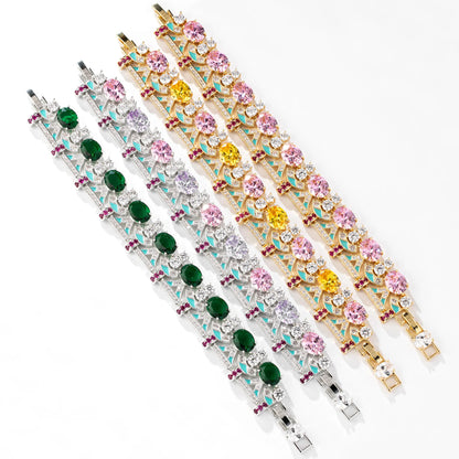 Luxury Gold Bracelet with Colorful Crystals