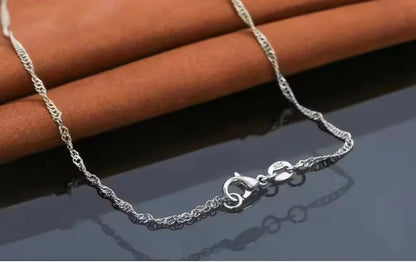 Sterling Silver Geometric Jewelry Set with Crystal – Elegant Necklace & Earrings for Women