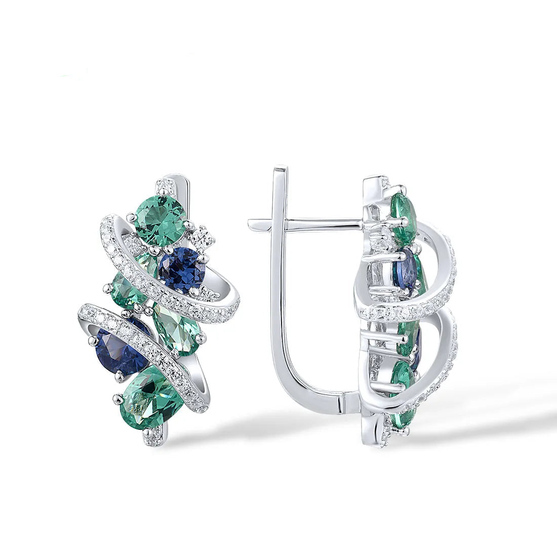 Sterling Silver 925 Zircon Earrings for Women | Wedding & Party Jewelry