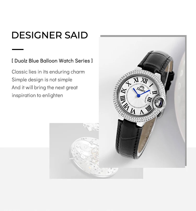 Elegant Crystal Women's Watch – Stainless Steel Quartz Dress Watch