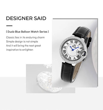 Elegant Crystal Women's Watch – Stainless Steel Quartz Dress Watch