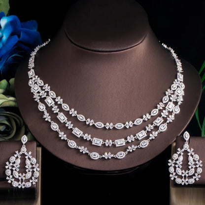 Luxury 3-Layer Pearl Necklace & Earring Set – Timeless Glamour for Elegant Occasions