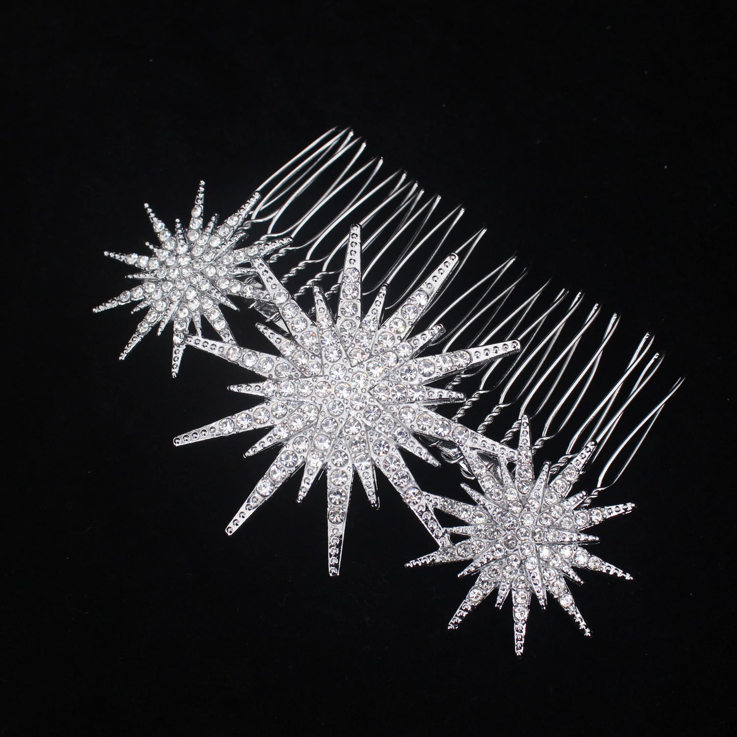 Crystal Star Hair Comb – Elegant Bridal Hair Accessory