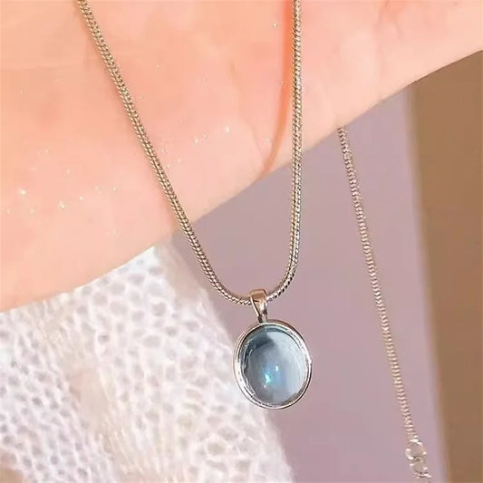 Oval Pendant Necklace For Women Girls Luxury