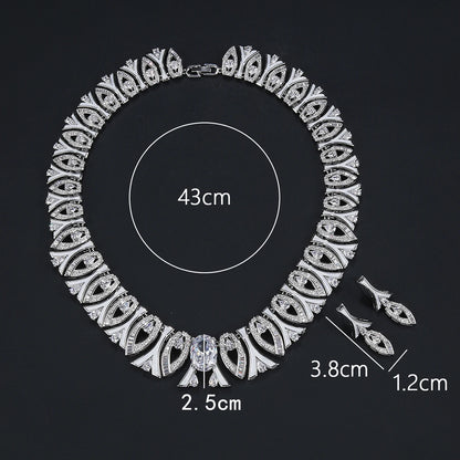 Luxury Zirconia Statement Necklace & Earrings Set – Elegant Jewelry for Women, Parties & Occasions