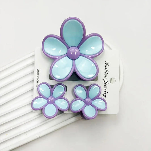 3pcs Pastel Flower Hair Accessories – Soft & Feminine Look
