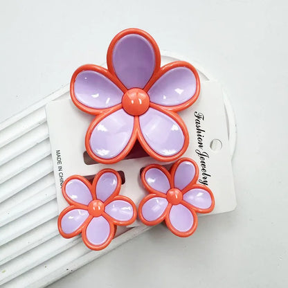 3pcs Pastel Flower Hair Accessories – Soft & Feminine Look