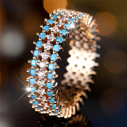 White Zircon Vintage Ring in Gold Elegance