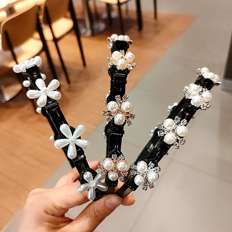 Pearl & Rhinestone Hairband – Stylish Hair Accessory for Women & Girls