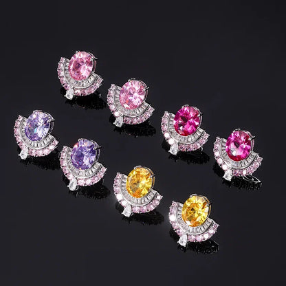 Luxury Crystal Stud Earrings – Elegant Premium Zirconia Design
