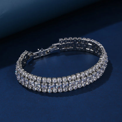 Luxury Double Row Zircon Bracelet – Sparkling Elegance for Every Occasion