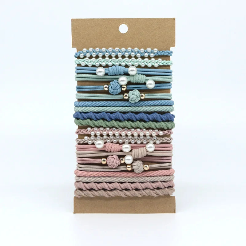 Classic Pearl & Braided Hair Ties – Multicolor Elastic Hair Accessories