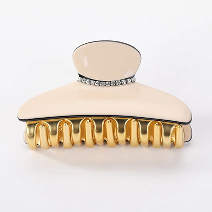 Luxury Acrylic Hair Claw Clip – French Gold-Edge Hair Accessory for Women
