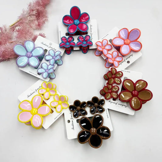 3pcs Pastel Flower Hair Accessories – Soft & Feminine Look