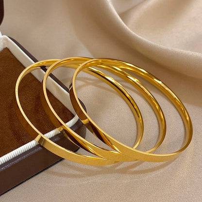 3PCS Gold Plated Stainless Steel Bangle Bracelet Set