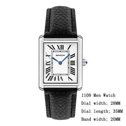 Luxury Square Watch – Waterproof Leather Strap Classic Design