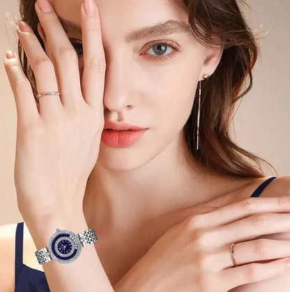 Luxury Crystal Women's Watch – Stainless Steel Quartz Bracelet