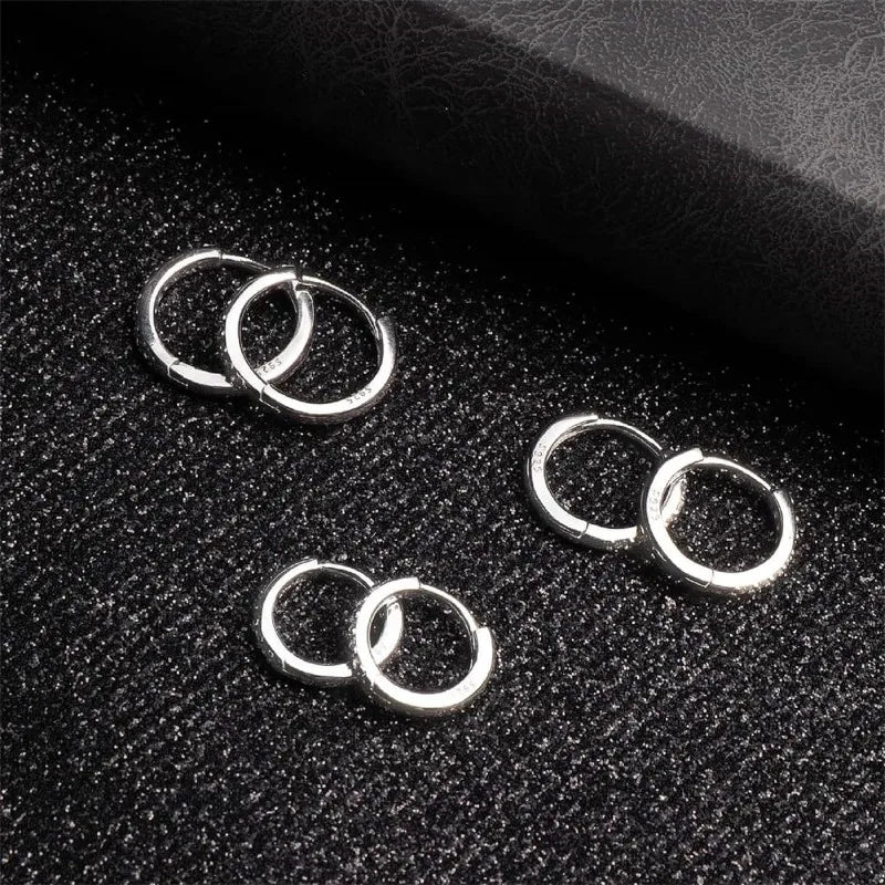Dainty 925 Silver Hoop Earrings – Gold Plated & Zircon