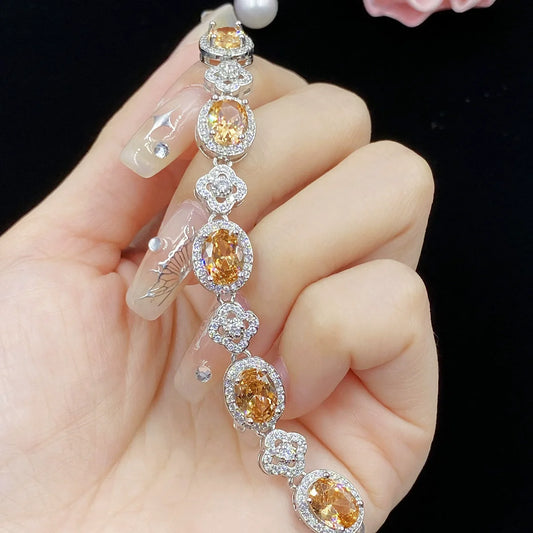 Luxury Champagne Gem Bracelet – Sparkling Elegant Women's Jewelry